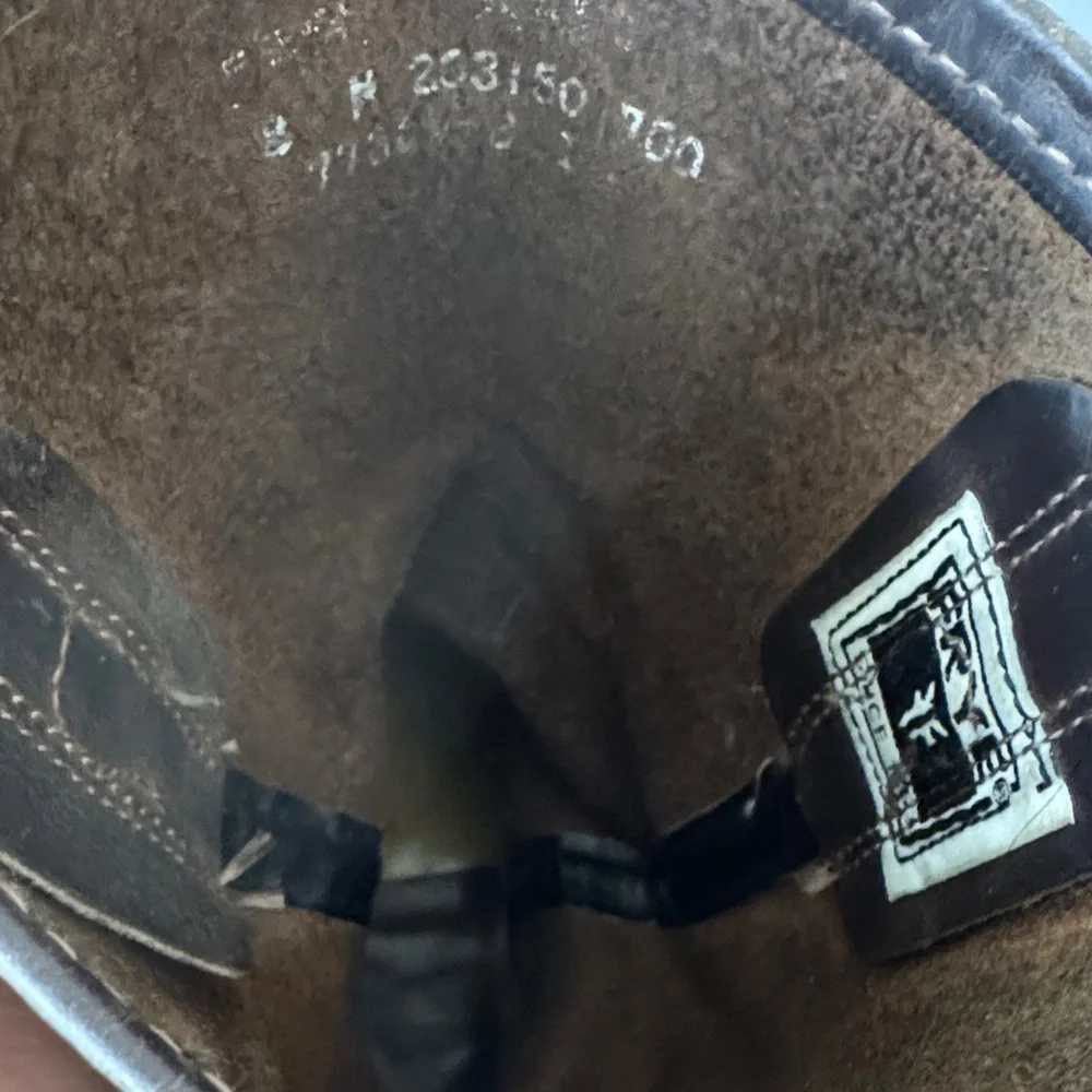 Frye Harness 12R Boots - women’s Brown Leather Mid-Calf Roper Boots - Picture 13 of 15
